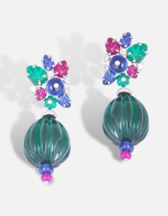 emerald earrings in silver