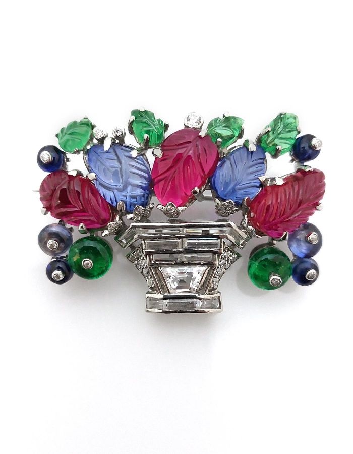 Art deco flower brooch