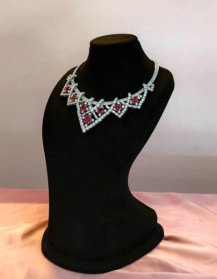 ruby crystal necklace