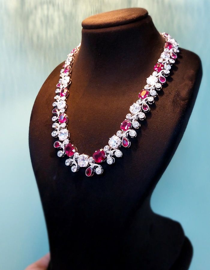 red statement necklace