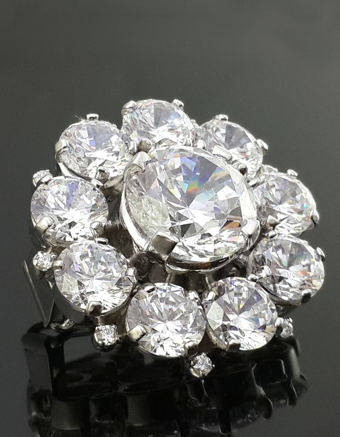 round CZ brooch