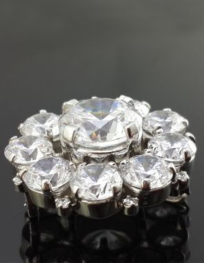 silver CZ brooch