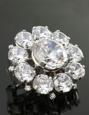 round CZ brooch