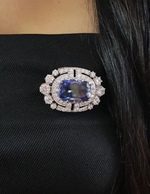 art deco diamond brooch